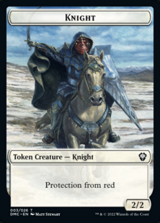 Zombie Knight // Knight Double-Sided Token [Dominaria United Commander Tokens] | Deep Dive Games St. Marys