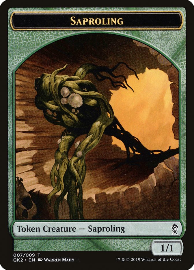 Saproling // Wurm Double-Sided Token [Ravnica Allegiance Guild Kit Tokens] | Deep Dive Games St. Marys