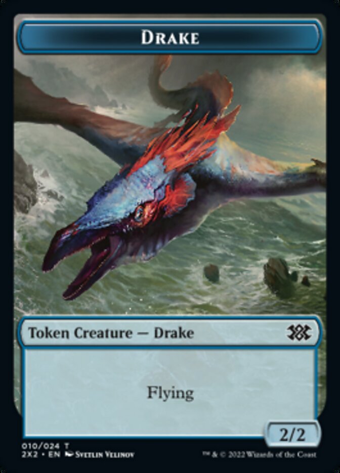 Drake // Angel Double-Sided Token [Double Masters 2022 Tokens] | Deep Dive Games St. Marys