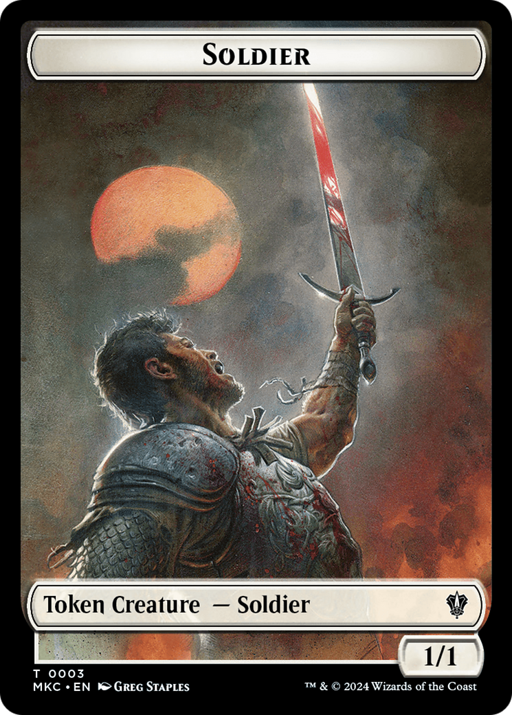 Human // Soldier Double-Sided Token [Murders at Karlov Manor Commander Tokens] | Deep Dive Games St. Marys