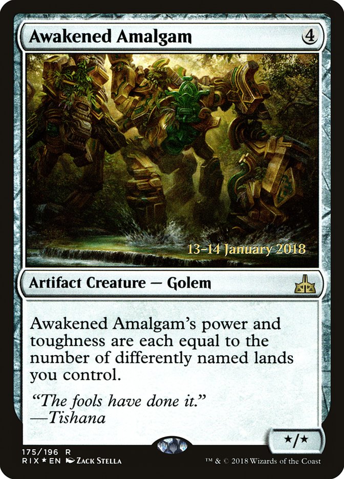 Awakened Amalgam [Rivals of Ixalan Prerelease Promos] | Deep Dive Games St. Marys