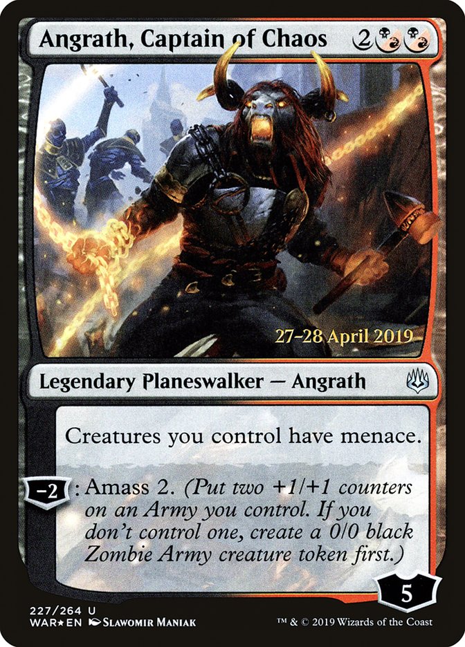 Angrath, Captain of Chaos [War of the Spark Prerelease Promos] | Deep Dive Games St. Marys