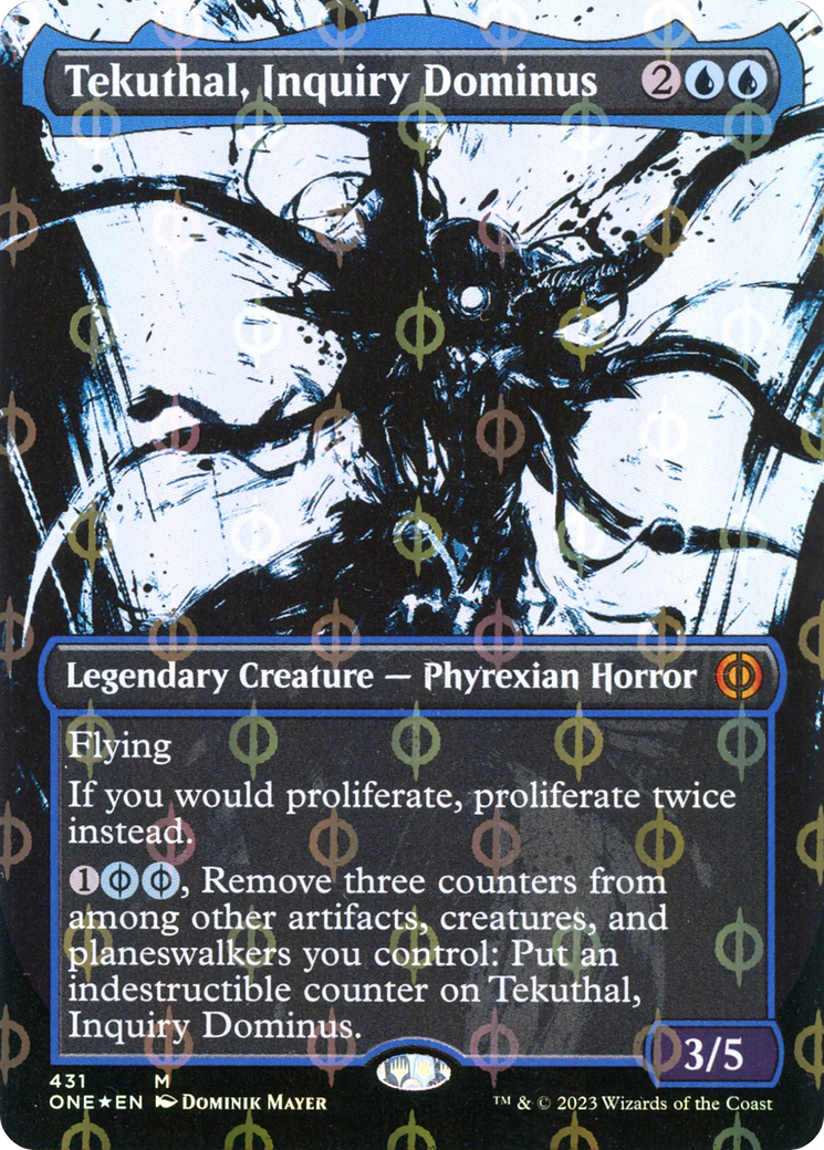 Tekuthal, Inquiry Dominus (Borderless Ichor Step-and-Compleat Foil) [Phyrexia: All Will Be One] | Deep Dive Games St. Marys