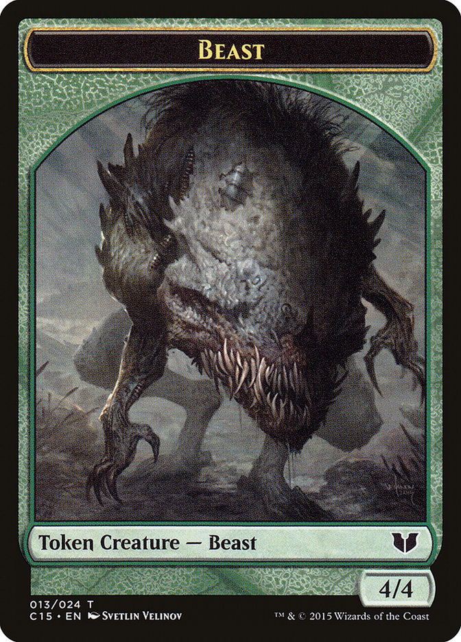 Beast // Snake (017) Double-Sided Token [Commander 2015 Tokens] | Deep Dive Games St. Marys