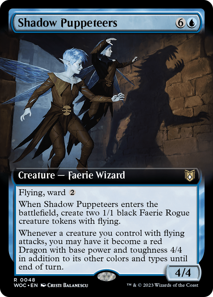 Shadow Puppeteers (Extended Art) [Wilds of Eldraine Commander] | Deep Dive Games St. Marys