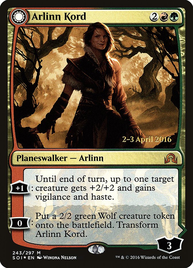 Arlinn Kord // Arlinn, Embraced by the Moon [Shadows over Innistrad Prerelease Promos] | Deep Dive Games St. Marys