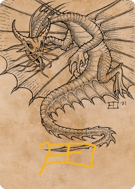 Ancient Gold Dragon Art Card (44) (Gold-Stamped Signature) [Commander Legends: Battle for Baldur's Gate Art Series] | Deep Dive Games St. Marys