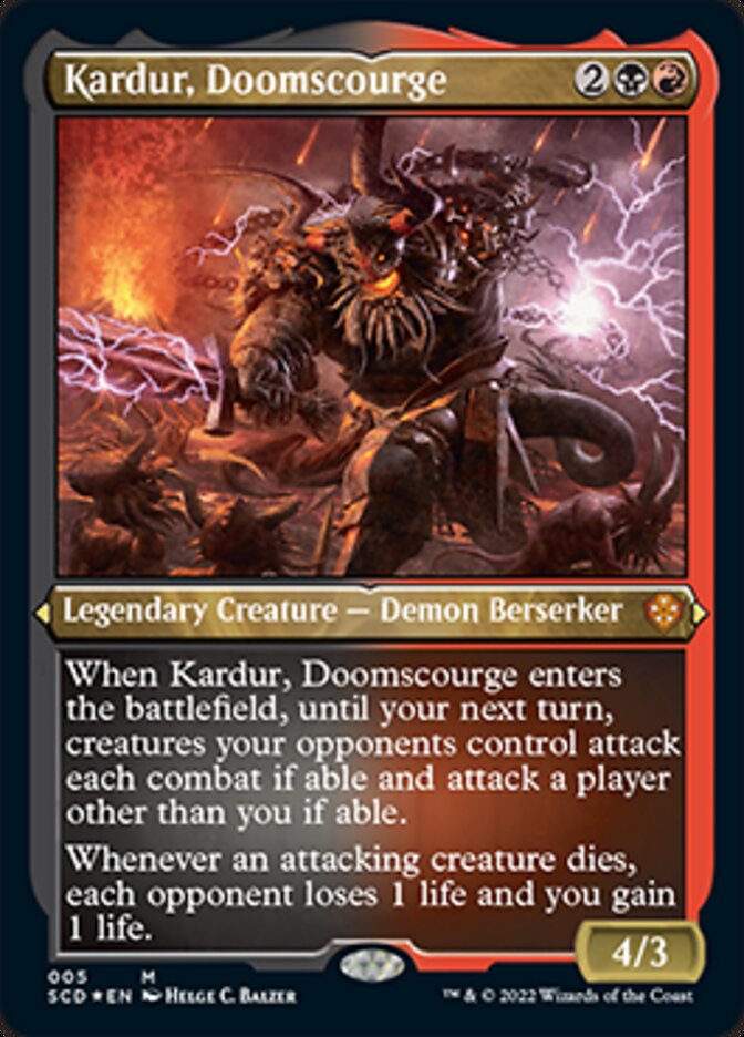 Kardur, Doomscourge (Foil Etched) [Starter Commander Decks] | Deep Dive Games St. Marys