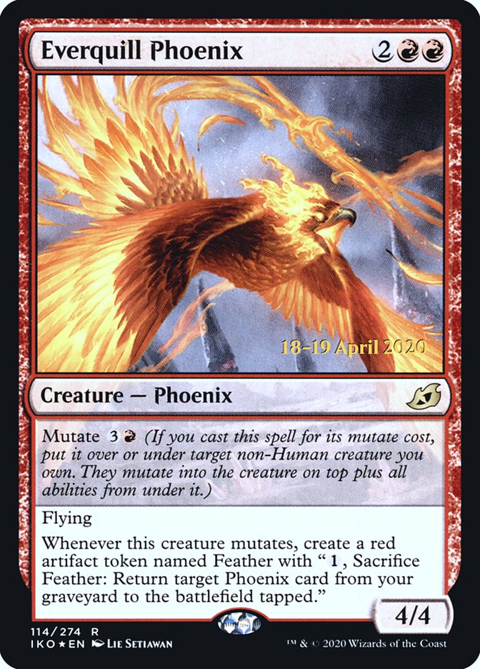 Everquill Phoenix [Ikoria: Lair of Behemoths Prerelease Promos] | Deep Dive Games St. Marys