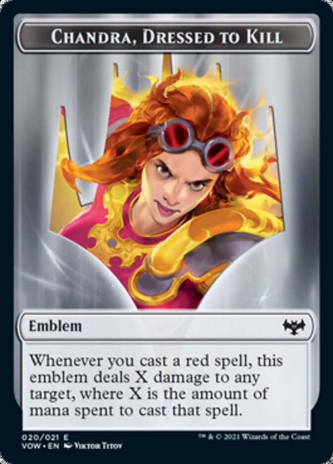 Chandra, Dressed to Kill Emblem [Innistrad: Crimson Vow Tokens] | Deep Dive Games St. Marys