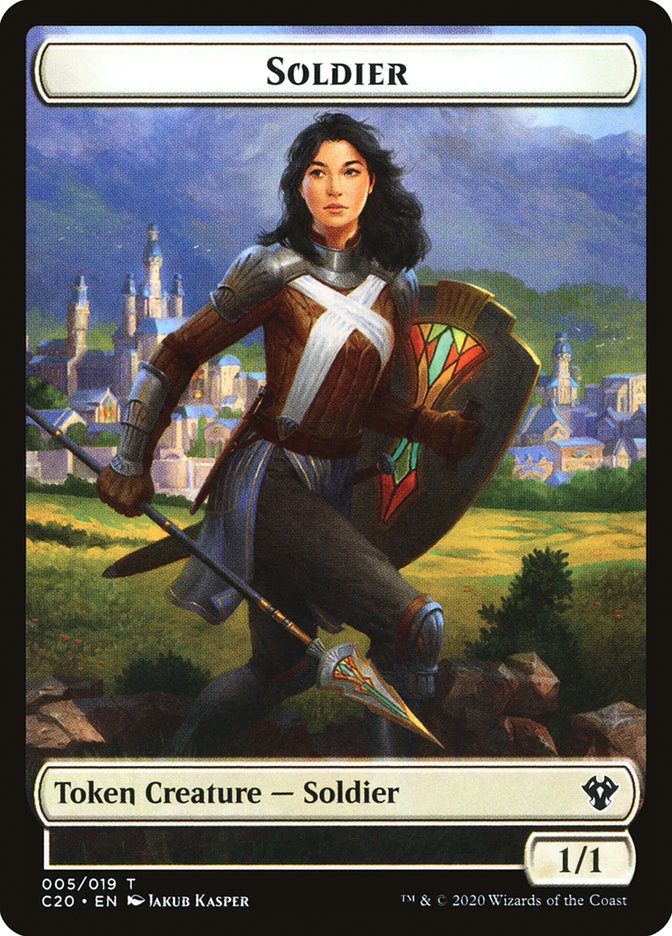 Elemental (003) // Soldier Double-Sided Token [Commander 2020 Tokens] | Deep Dive Games St. Marys