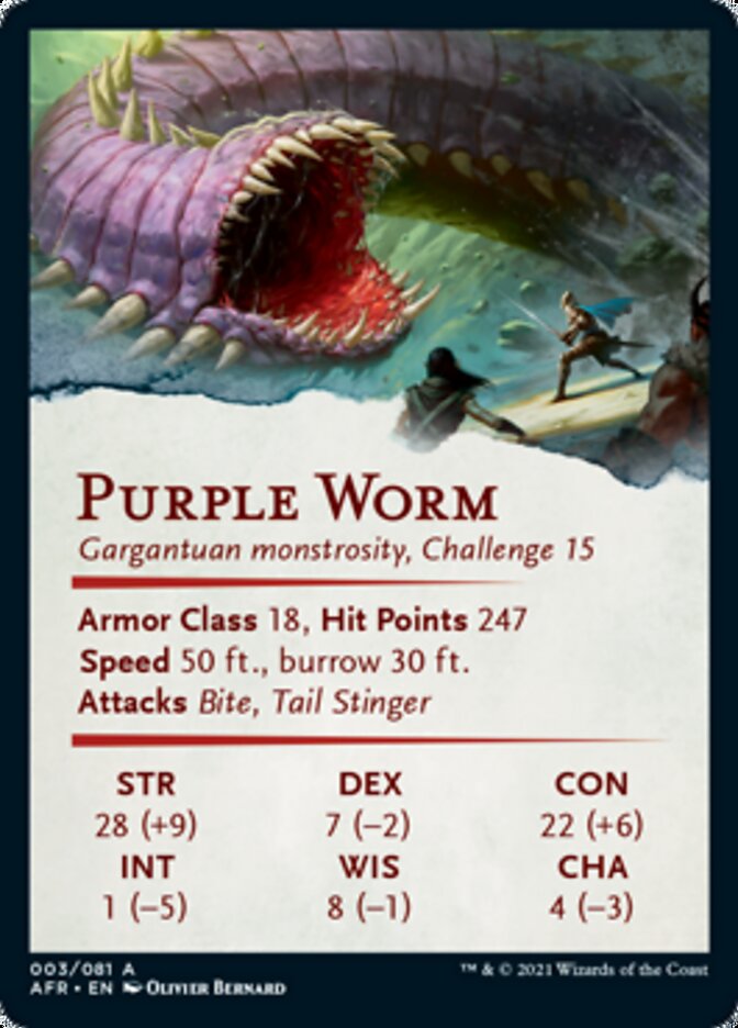 Purple Worm Art Card [Dungeons & Dragons: Adventures in the Forgotten Realms Art Series] | Deep Dive Games St. Marys