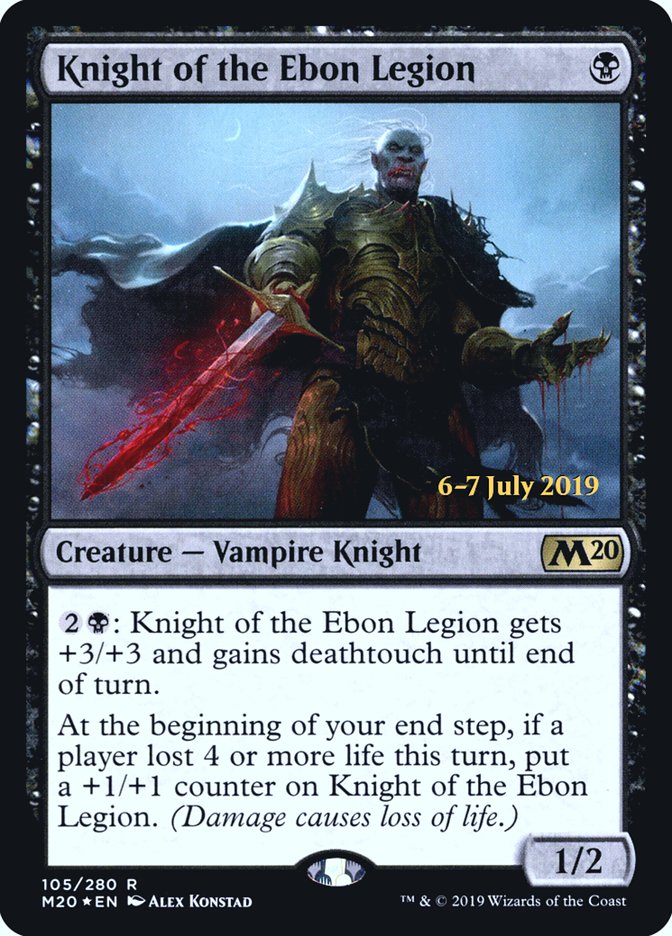 Knight of the Ebon Legion [Core Set 2020 Prerelease Promos] | Deep Dive Games St. Marys