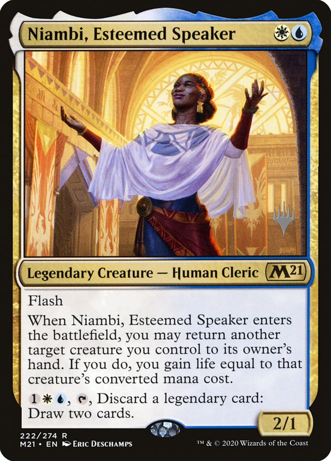 Niambi, Esteemed Speaker (Promo Pack) [Core Set 2021 Promos] | Deep Dive Games St. Marys