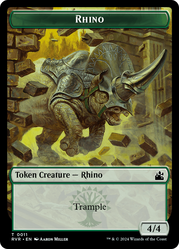 Rhino Token [Ravnica Remastered Tokens] | Deep Dive Games St. Marys