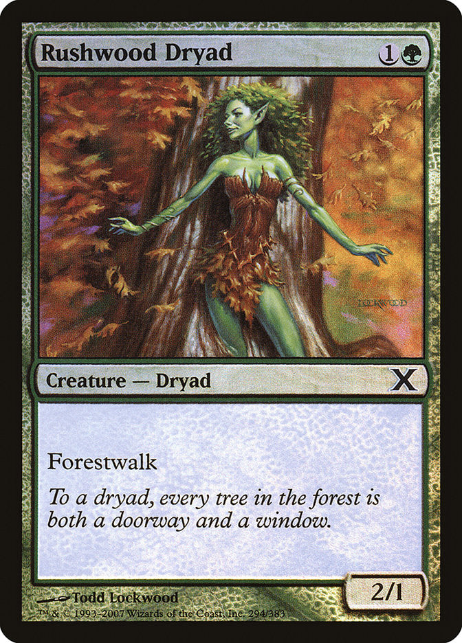 Rushwood Dryad (Premium Foil) [Tenth Edition] | Deep Dive Games St. Marys