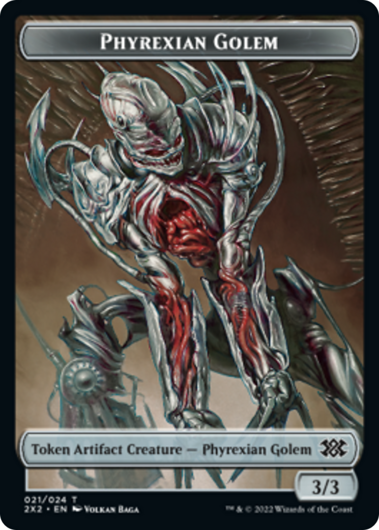 Elemental // Phyrexian Golem Double-Sided Token [Double Masters 2022 Tokens] | Deep Dive Games St. Marys