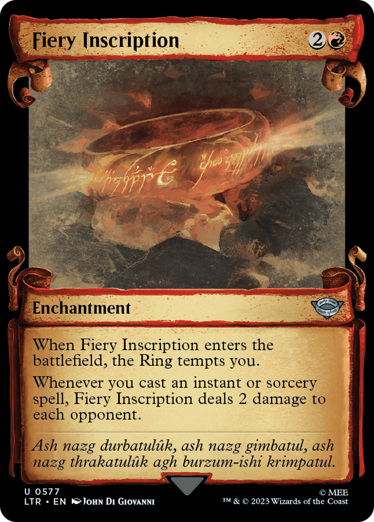 Fiery Inscription [The Lord of the Rings: Tales of Middle-Earth Showcase Scrolls] | Deep Dive Games St. Marys