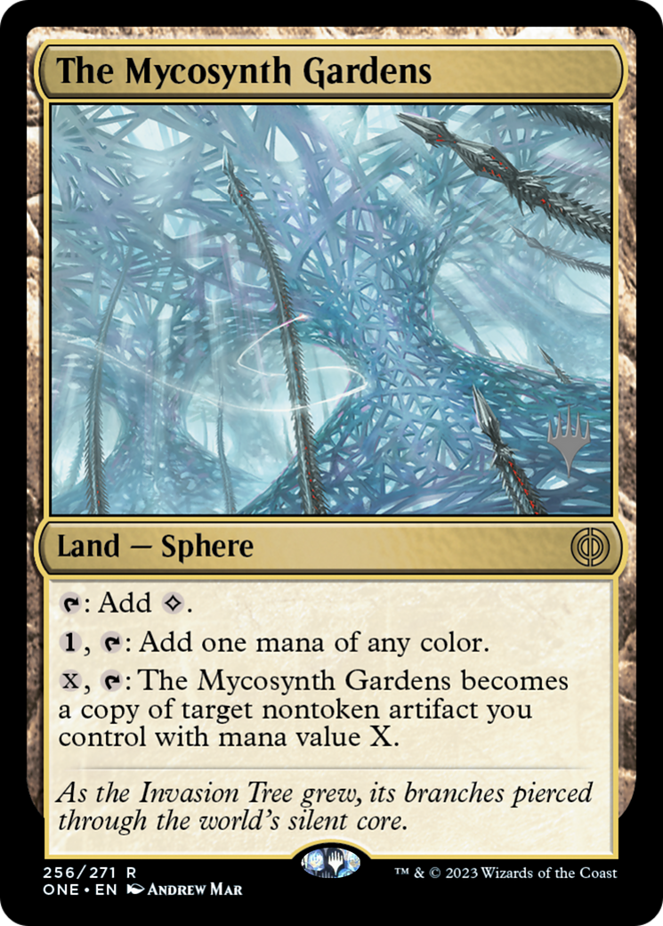 The Mycosynth Gardens (Promo Pack) [Phyrexia: All Will Be One Promos] | Deep Dive Games St. Marys