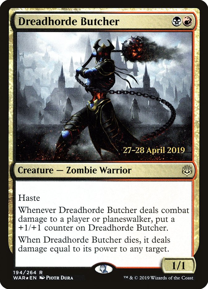 Dreadhorde Butcher [War of the Spark Prerelease Promos] | Deep Dive Games St. Marys