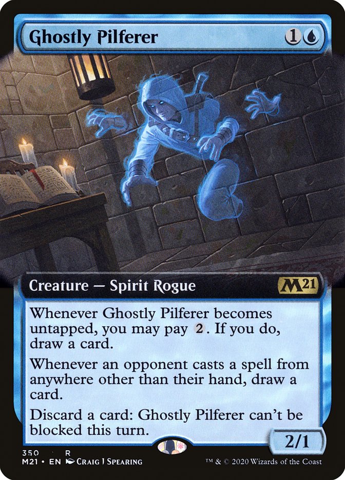 Ghostly Pilferer (Extended Art) [Core Set 2021] | Deep Dive Games St. Marys