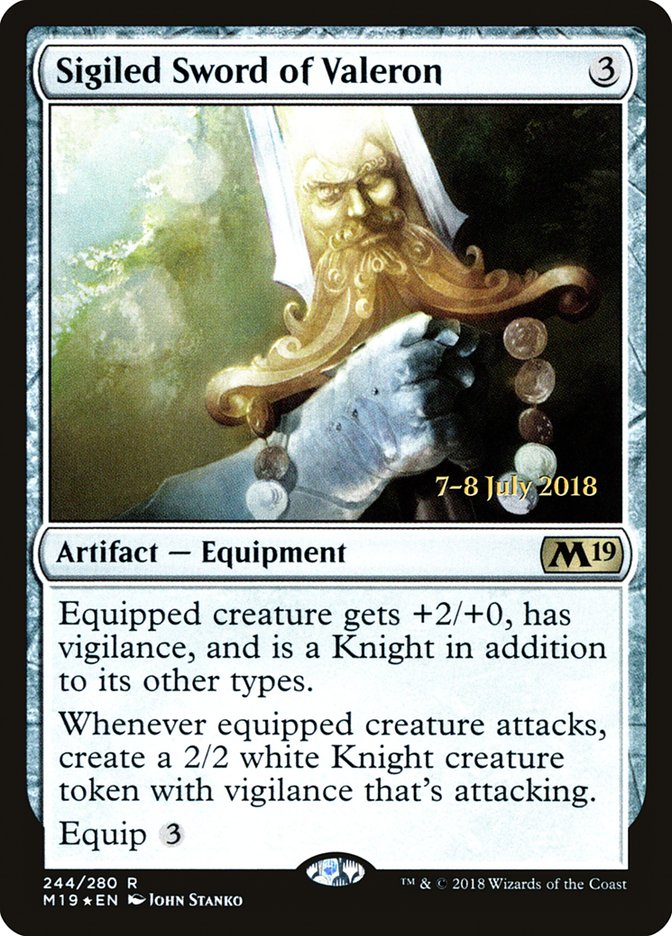 Sigiled Sword of Valeron [Core Set 2019 Prerelease Promos] | Deep Dive Games St. Marys