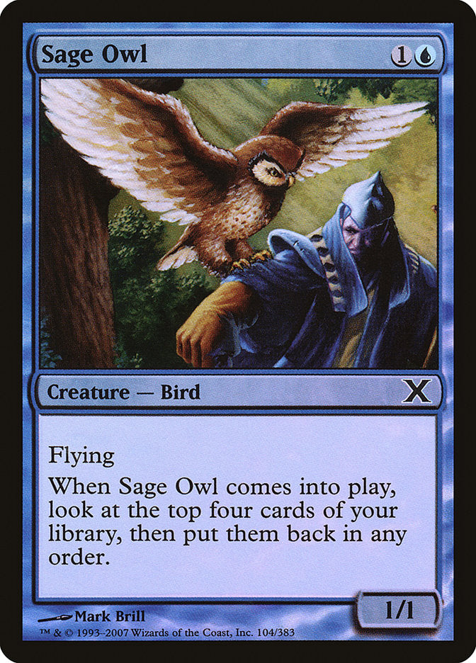 Sage Owl (Premium Foil) [Tenth Edition] | Deep Dive Games St. Marys