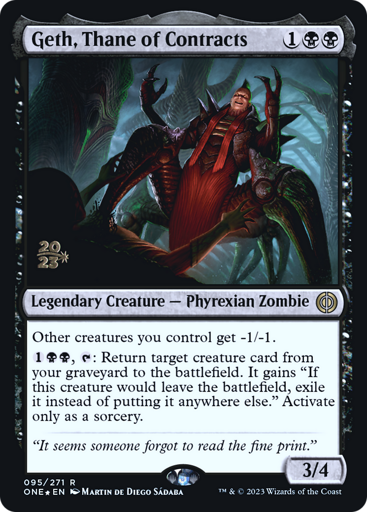 Geth, Thane of Contracts [Phyrexia: All Will Be One Prerelease Promos] | Deep Dive Games St. Marys