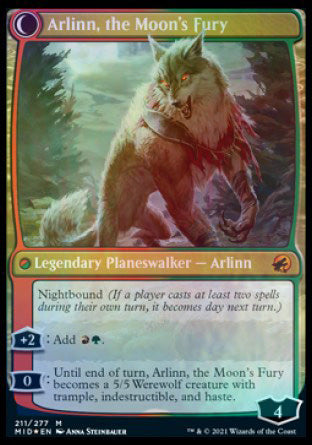 Arlinn, the Pack's Hope // Arlinn, the Moon's Fury [Innistrad: Midnight Hunt Prerelease Promos] | Deep Dive Games St. Marys