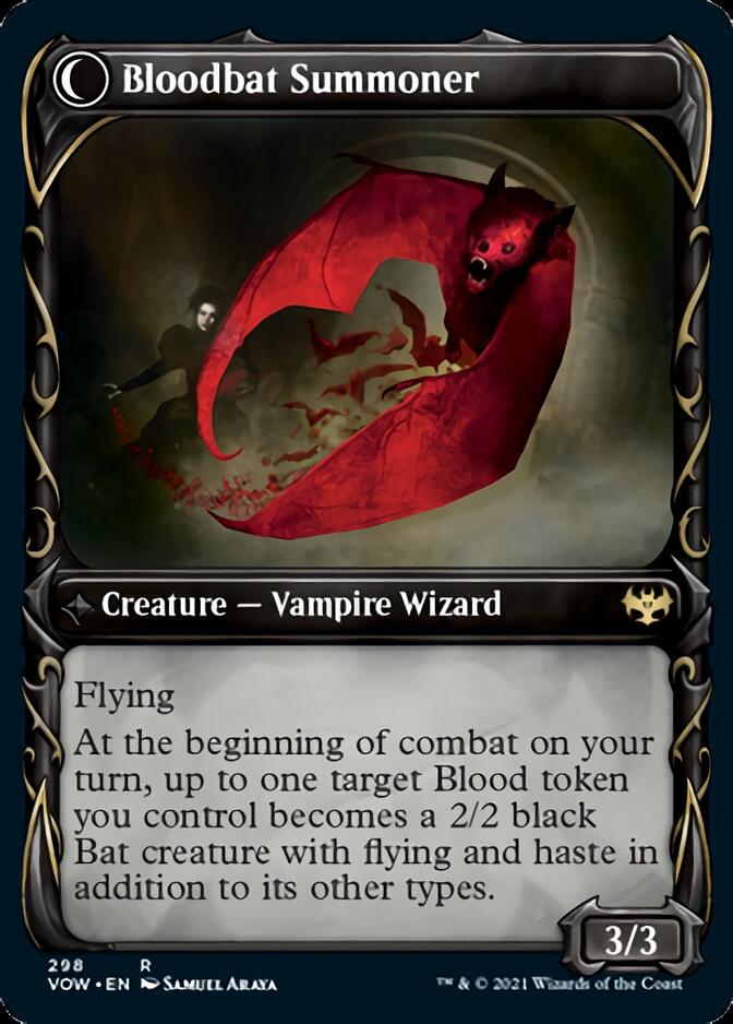 Voldaren Bloodcaster // Bloodbat Summoner (Showcase Fang Frame) [Innistrad: Crimson Vow] | Deep Dive Games St. Marys