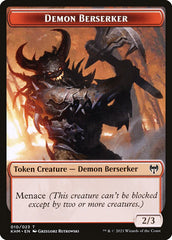 Human Warrior // Demon Berserker Double-Sided Token [Kaldheim Tokens] | Deep Dive Games St. Marys