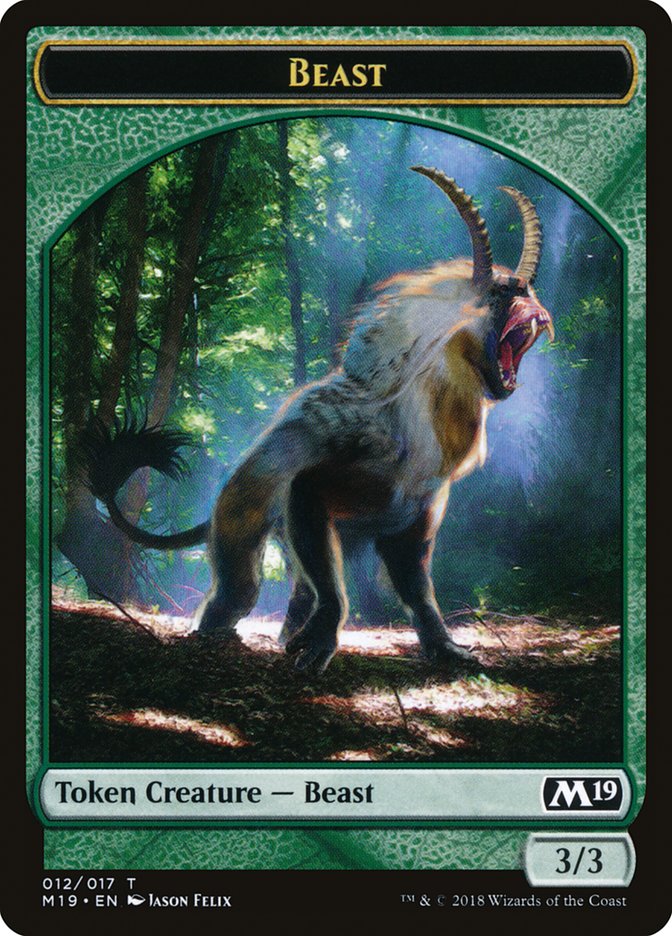 Beast Token [Core Set 2019 Tokens] | Deep Dive Games St. Marys