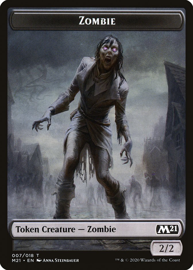 Treasure // Zombie Double-Sided Token [Core Set 2021 Tokens] | Deep Dive Games St. Marys