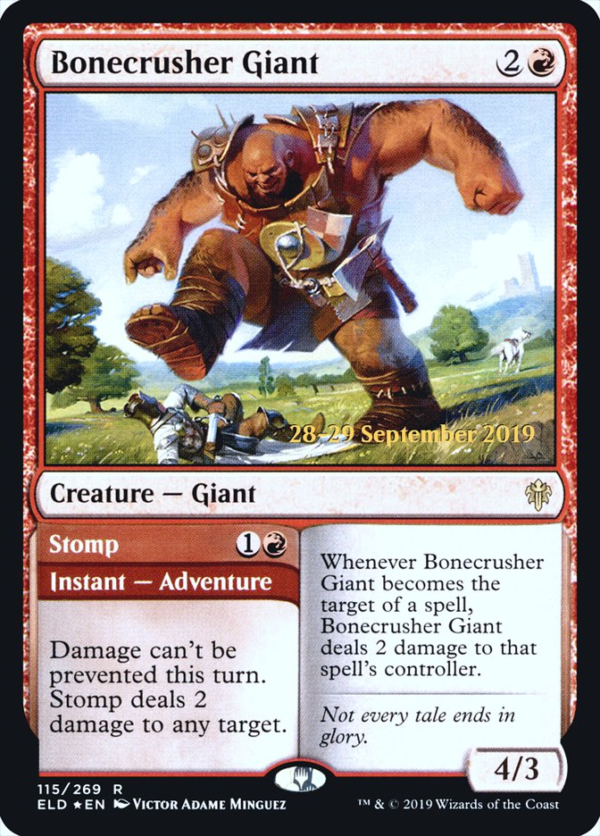 Bonecrusher Giant // Stomp [Throne of Eldraine Prerelease Promos] | Deep Dive Games St. Marys