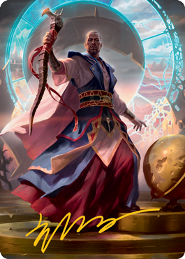 Teferi, Who Slows the Sunset Art Card (Gold-Stamped Signature) [Innistrad: Midnight Hunt Art Series] | Deep Dive Games St. Marys