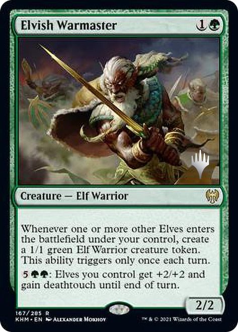 Elvish Warmaster (Promo Pack) [Kaldheim Promos] | Deep Dive Games St. Marys