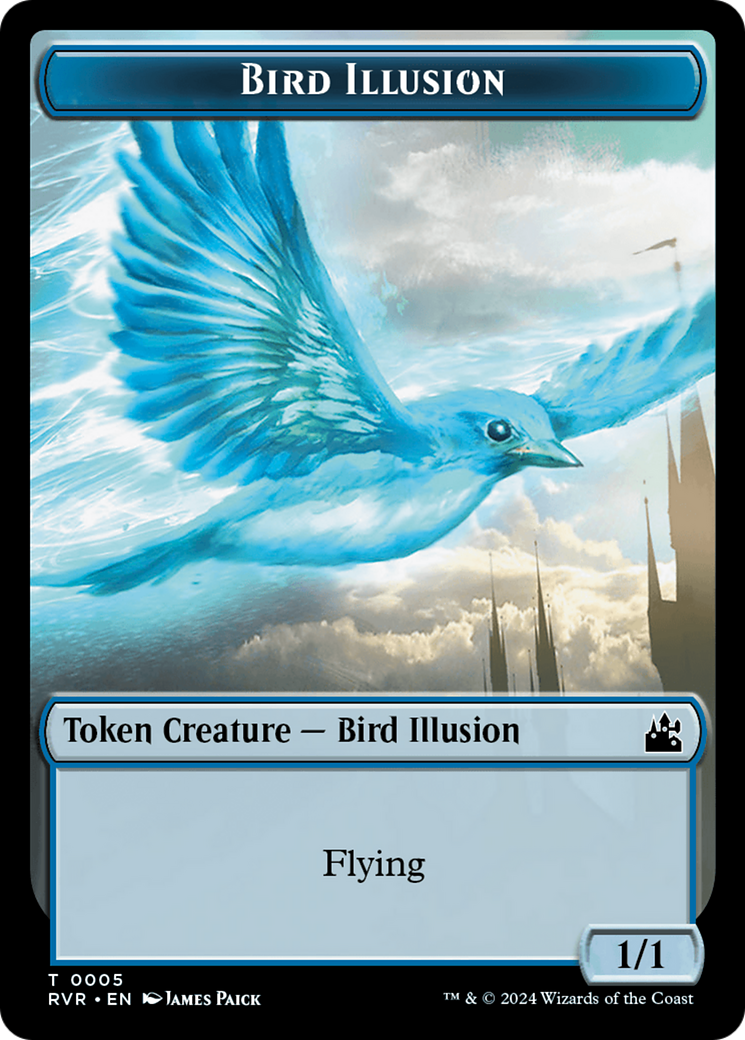 Saproling // Bird Illusion Double-Sided Token [Ravnica Remastered Tokens] | Deep Dive Games St. Marys