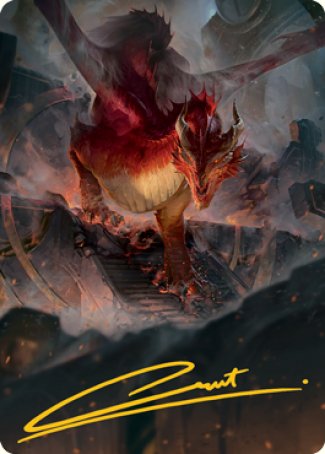 Red Dragon Art Card (Gold-Stamped Signature) [Dungeons & Dragons: Adventures in the Forgotten Realms Art Series] | Deep Dive Games St. Marys