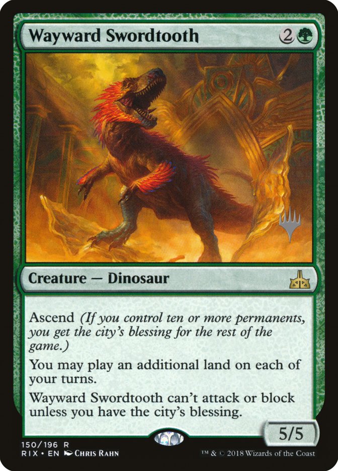 Wayward Swordtooth (Promo Pack) [Rivals of Ixalan Promos] | Deep Dive Games St. Marys