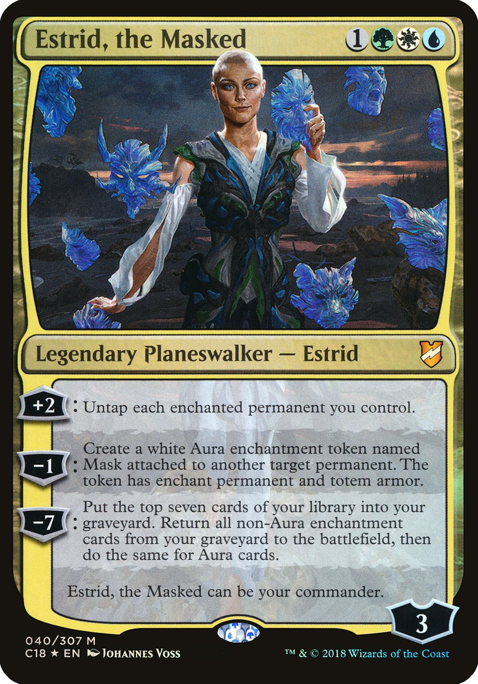 Estrid, the Masked (Oversized) [Commander 2018 Oversized] | Deep Dive Games St. Marys