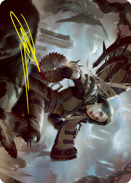 Sawblade Slinger Art Card (Gold-Stamped Signature) [Innistrad: Crimson Vow Art Series] | Deep Dive Games St. Marys