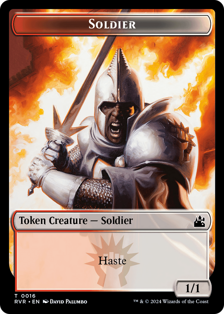 Elf Knight // Soldier Double-Sided Token [Ravnica Remastered Tokens] | Deep Dive Games St. Marys