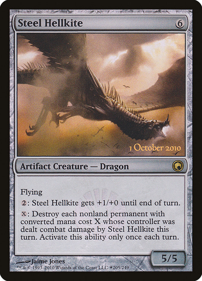 Steel Hellkite [Scars of Mirrodin Prerelease Promos] | Deep Dive Games St. Marys