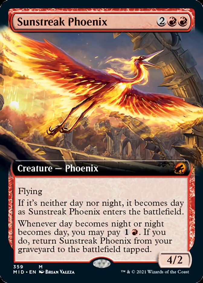 Sunstreak Phoenix (Extended Art) [Innistrad: Midnight Hunt] | Deep Dive Games St. Marys