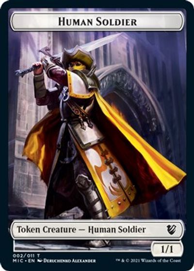 Eldrazi Spawn // Human Soldier Double-Sided Token [Innistrad: Midnight Hunt Commander Tokens] | Deep Dive Games St. Marys