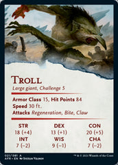 Troll Art Card [Dungeons & Dragons: Adventures in the Forgotten Realms Art Series] | Deep Dive Games St. Marys