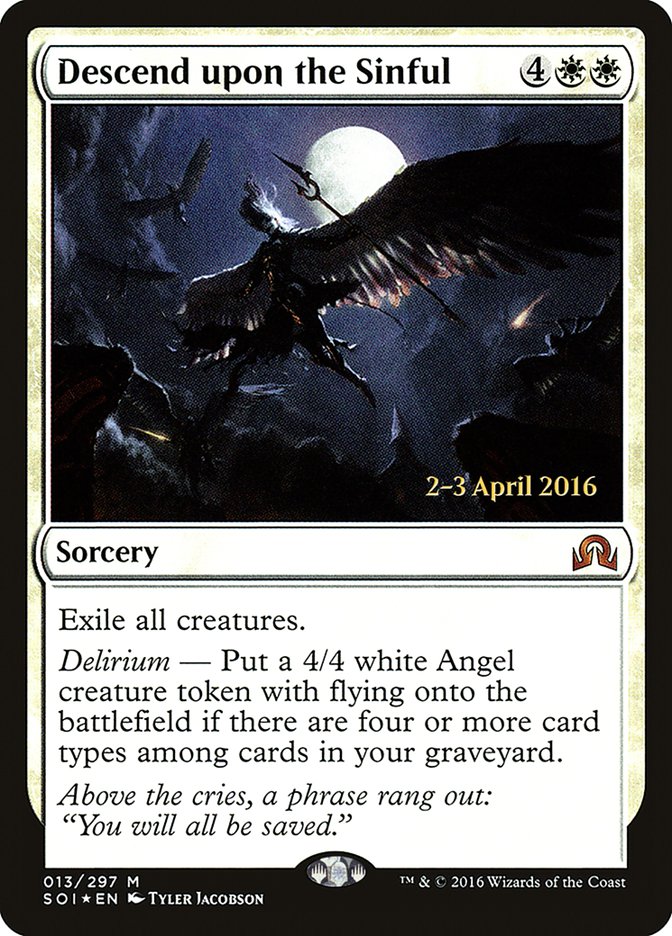 Descend upon the Sinful [Shadows over Innistrad Prerelease Promos] | Deep Dive Games St. Marys