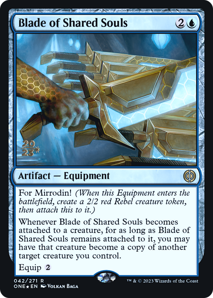 Blade of Shared Souls [Phyrexia: All Will Be One Prerelease Promos] | Deep Dive Games St. Marys