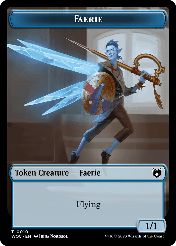 Faerie // Saproling Double-Sided Token [Wilds of Eldraine Commander Tokens] | Deep Dive Games St. Marys