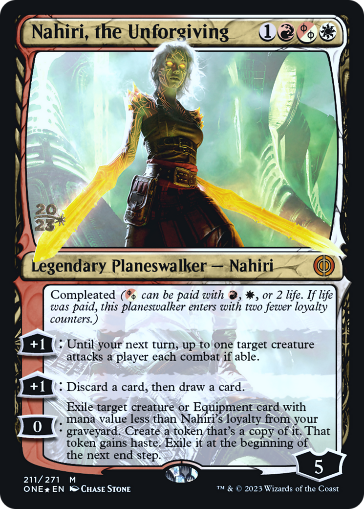 Nahiri, the Unforgiving [Phyrexia: All Will Be One Prerelease Promos] | Deep Dive Games St. Marys